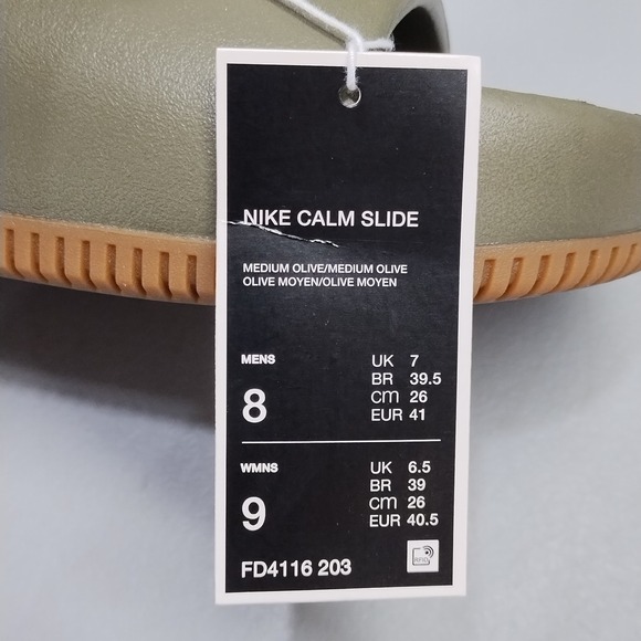 Nike Calm Slide Sandals Mens US Size 8 Green Open Toe Comfort Slip On FD4116-203 main image 8